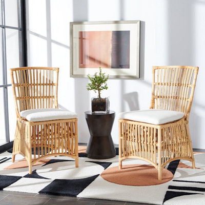 Fauteuil d'appoint en rotin Millender avec coussin