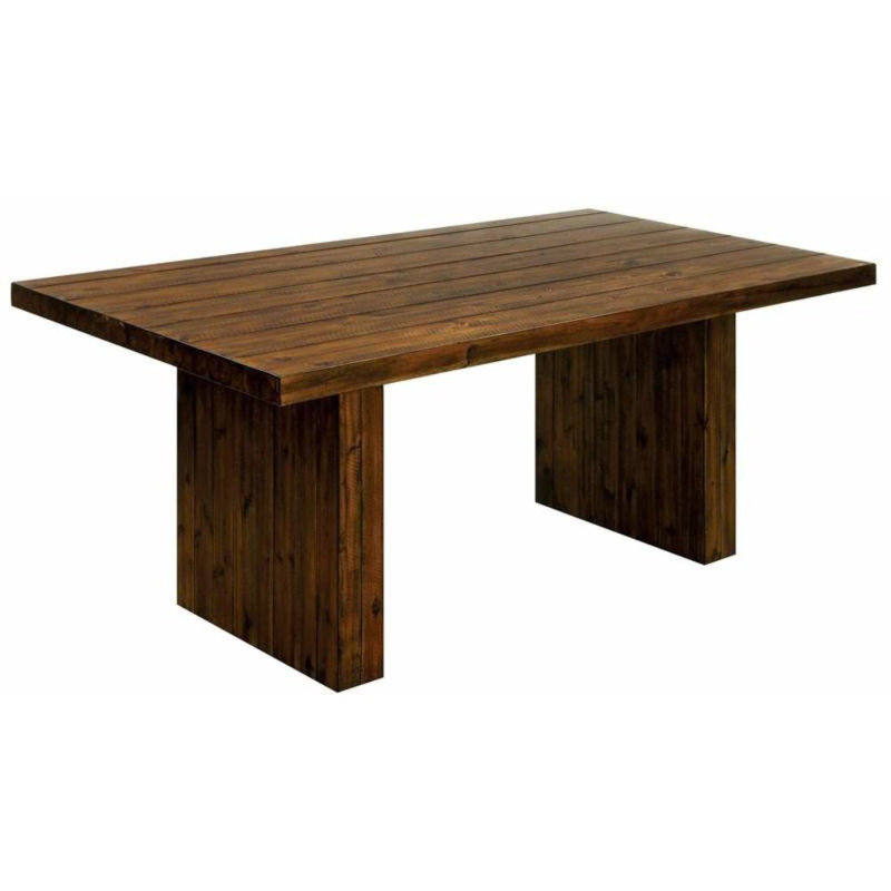 Maverton Rustic Walnut Pedestal Base Dining Table Seats 6