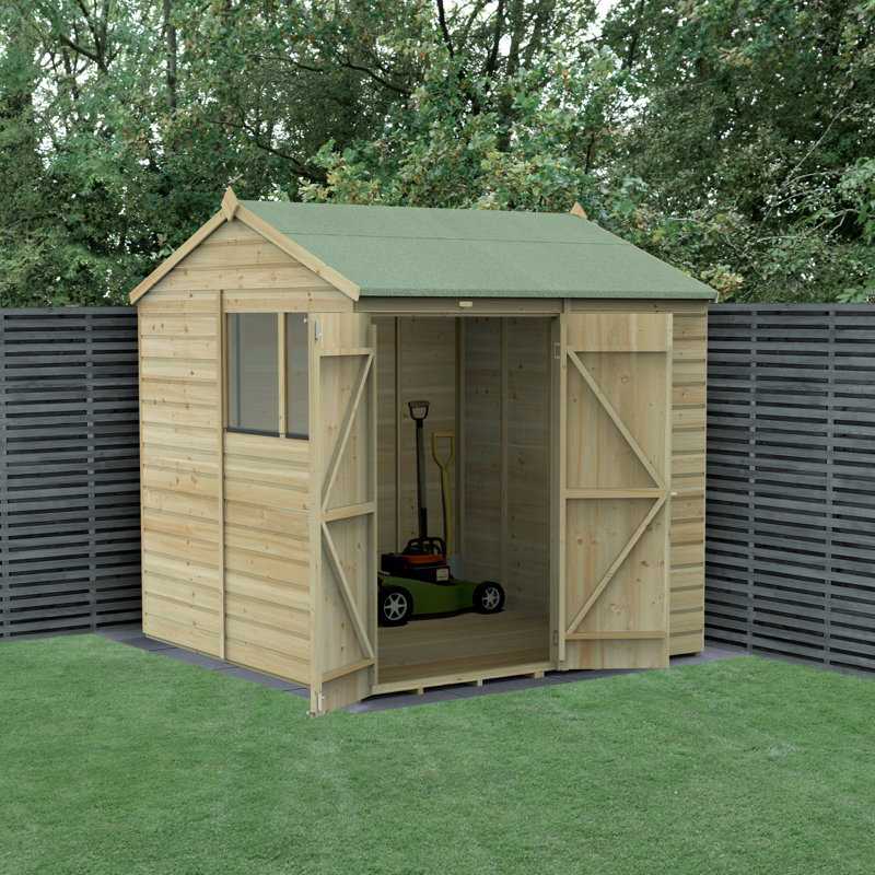Beckwood 7 ft. 5 in. W x 6 ft. 12 in. D Solid Wood Garden Shed