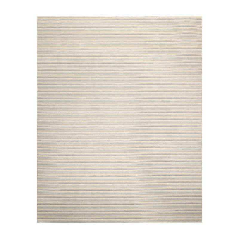 Tapis oriental multicolore tissé à la main à rayures contemporaines, Rectangle 8 pi x 10 pi