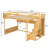 Queen Size Wooden Loft Bed with Staircase and Wardrobe,Storage Shelves and Under-bed Space,Natural-769496669