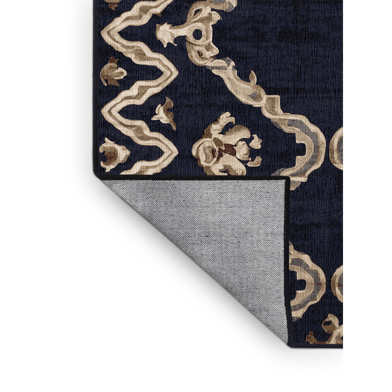 Machine Washable Gray Area Rug, Square 3'