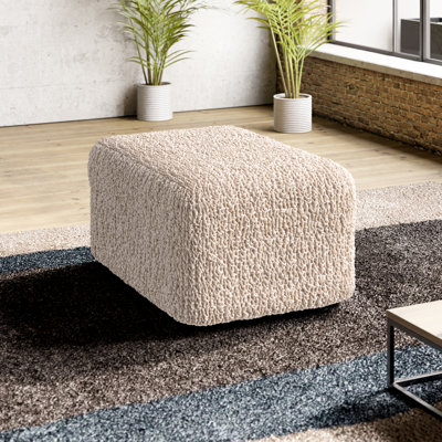 Stretchy Velvet Slipcover for Ottoman - Couch Protector Cover for Pets and Kids - Goffrato Collection