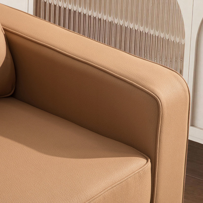 Fauteuil d'appoint pivotant l 33,7 po, fauteuil rembourré avec rangement, Ambre