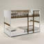 Lit superposé simple en bois massif Bustillo-876021062