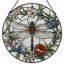 Panneau de vitrail floral 12 "H 12"-1884452353