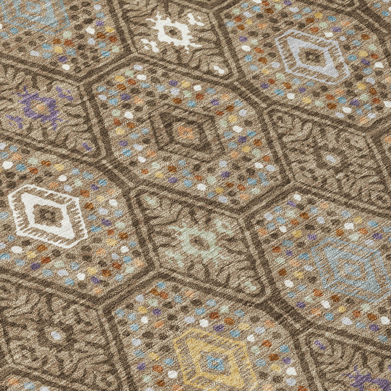 Machine Washable Indoor/Outdoor Chantille ACN2471 Global Rug, 2'6" x 3'10", Brown