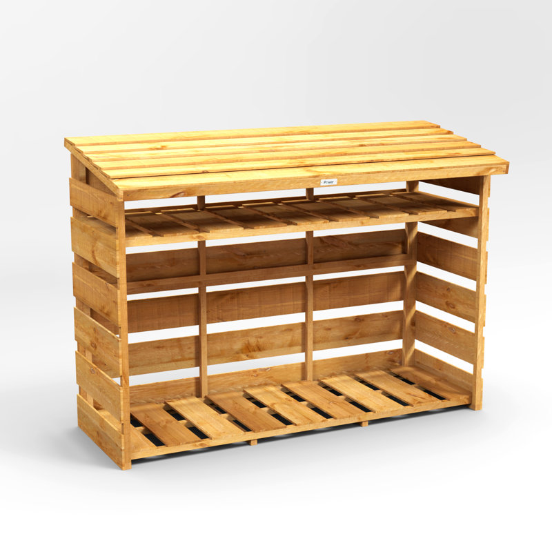Powersheds 6 x 2ft Timber Log Store with Shelving
