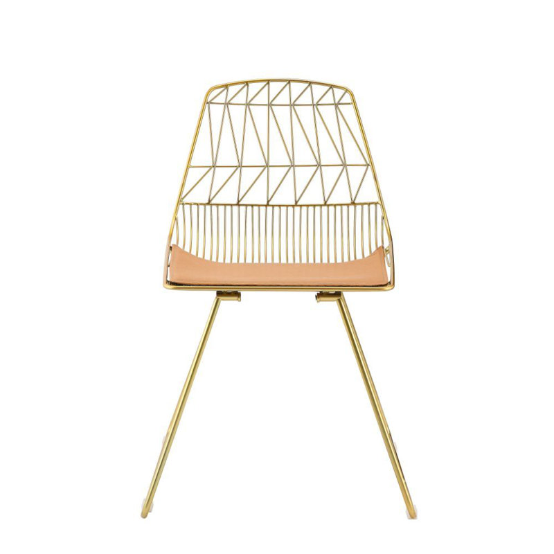 Chaise d'appoint en acier doré