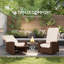 Fauteuil inclinable pivotant pour l'extérieur en osier, dossier inclinable, repose-pieds relevable, coussins de base rotatifs à 360 ° et résistants à l'eau pour le patio, blanc crème-129465357