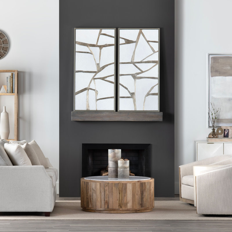 Siverlines 2-Piece Abstract Framed Canvas Wall Art
