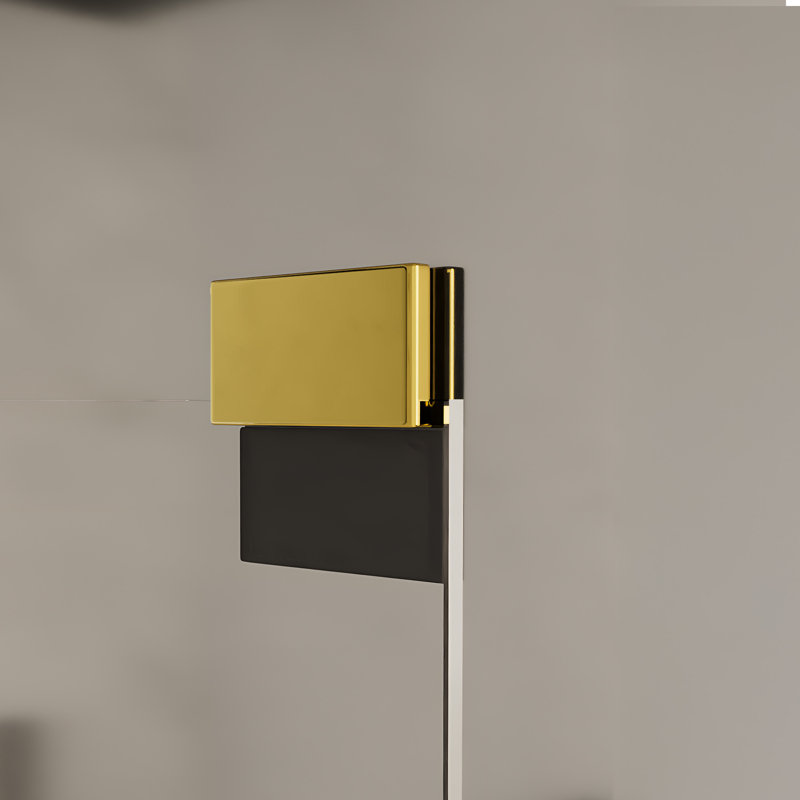 Butoir de porte carré Brixwell S12DS1SB pour finition vitrée en laiton satiné de 1/2 po d'épaisseur, Laiton satiné