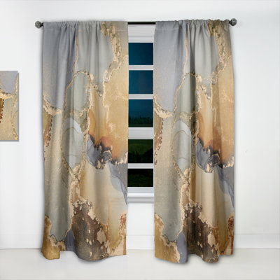 Paire de rideaux semi-transparents avec passe-tringle