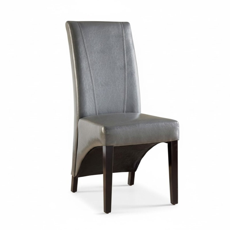 Ensemble de 2 chaises d'appoint en similicuir gris Amethyst