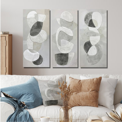 Grey Minimalism Simple Shapes Painting I - Modern Wall Art Collection