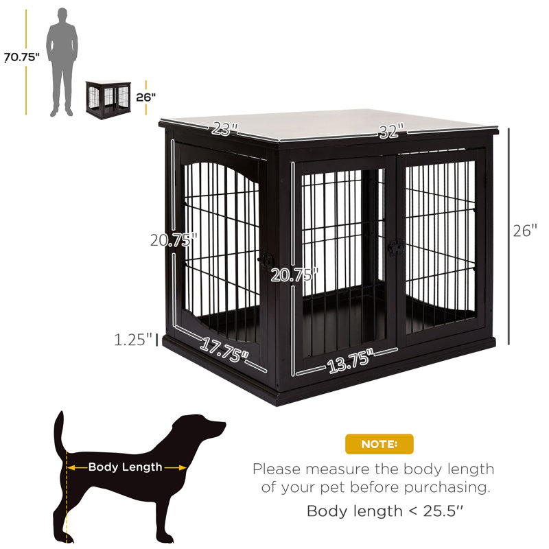 Meuble-cage pour chien, Brun foncé