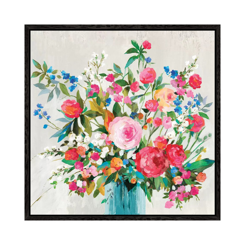 Fresh Beginnings by Allison Pearce - Painting on Canvas, 45.72 cm H x 45.72 cm W, Black Framed Canvas