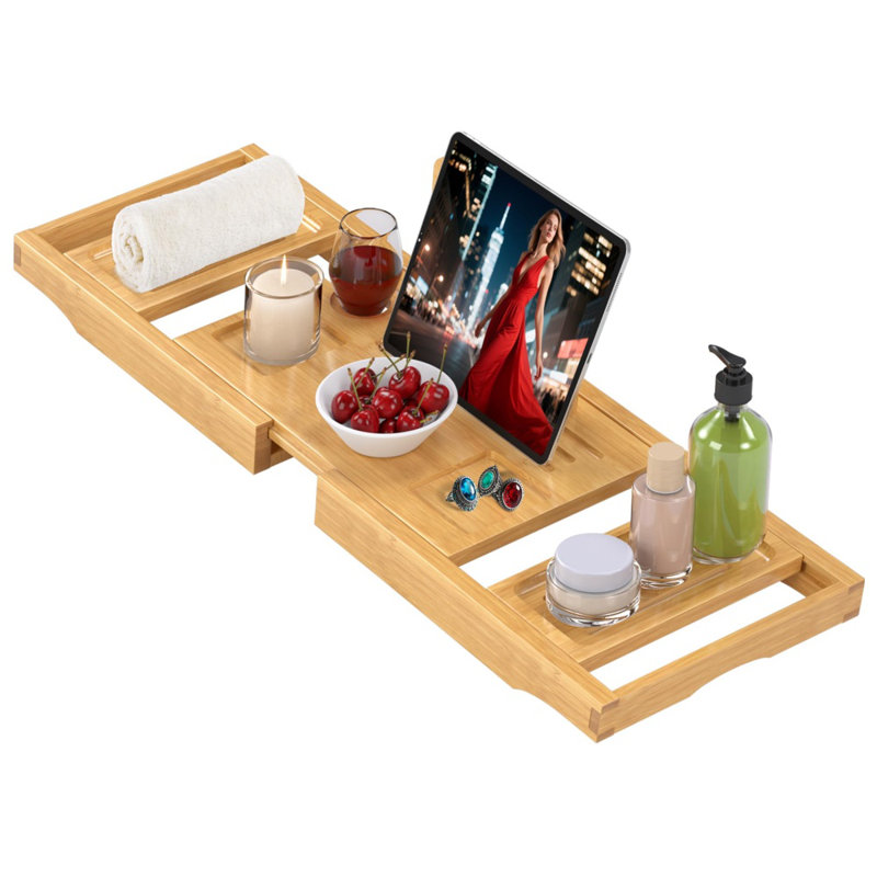 Table de baignoire extensible en bambou Premium