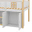 Lit mezzanine avec escabeau, étagères intégrées, armoires et éclairage DEL-1767431398