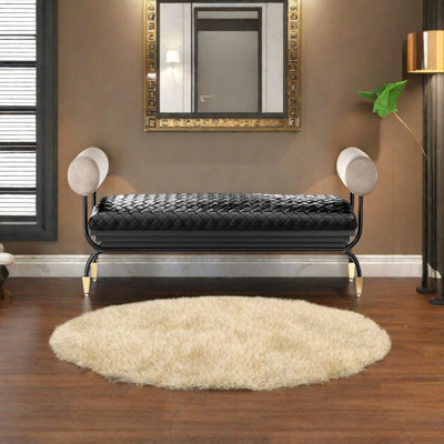 Cowhide Upholstered Bench