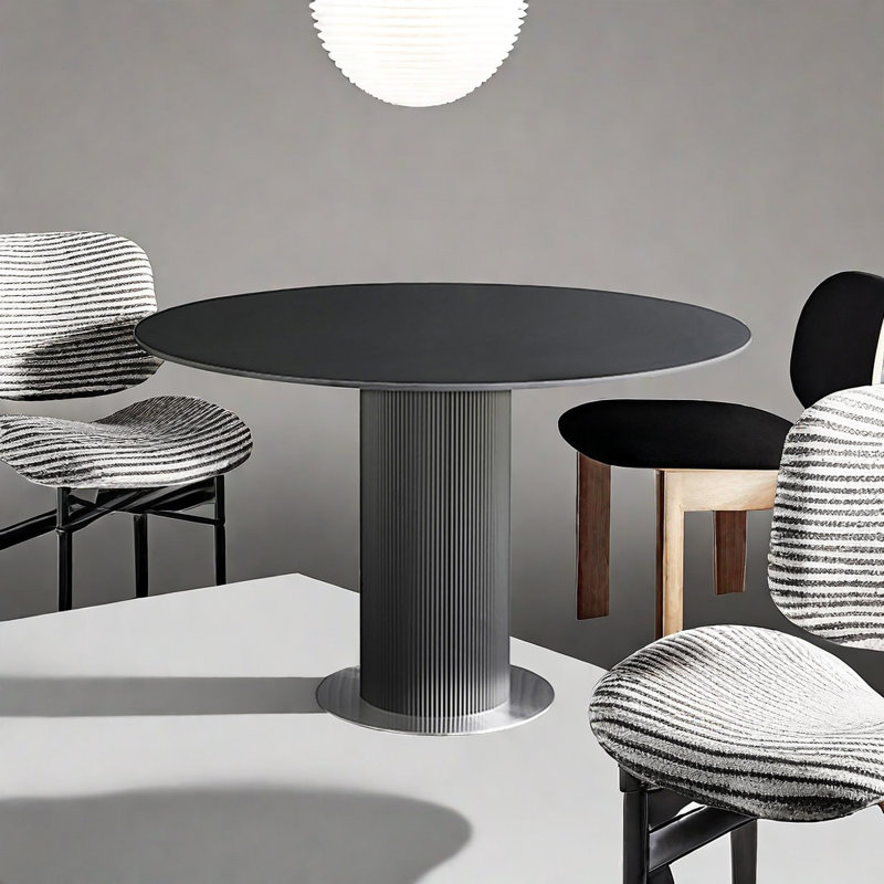 Table de salle à manger Rock Plate, H 29,5 po x L 43,3 po x l 43,3 po