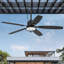 Ventilateur de plafond d'extérieur à brancher imperméable avec lumière et télécommande Cissline pour patio et espaces couverts de 52 po