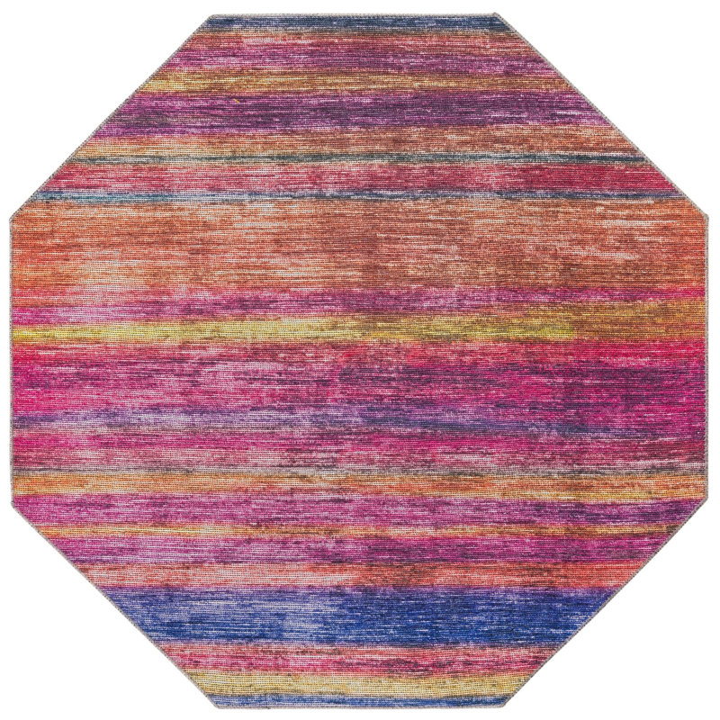 Ikhasa Chenille Abstract Indoor Rug, Octagon 5'