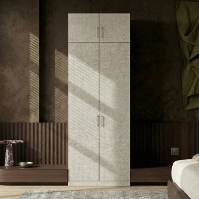92.8'' H X 31.5'' W Linen-Textured 4-Door Armoire