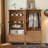 Simple Solid Wood and Rattan Woven Wardrobe