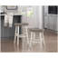 Ensemble de 2 tabourets de bar au design transitionnel, meubles en bois d'hévéa massif blanc et café-2101419333-2090035914-2090035915