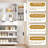 Fluted Kitchen Pantry Cabinet with 3 Keyboard Drawers & 6 Door Shelves Adjustable, Freestanding Cupboard Storage Cabinet for for Bathroom-1852403552