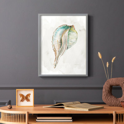 «Pastel Shell I», reproduction encadrée - bois massif