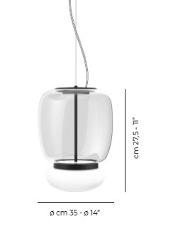 Faro 1 - Light Pendant, Matte Black, 95" H x 11.5" W x 11.5" D, White/Crystal