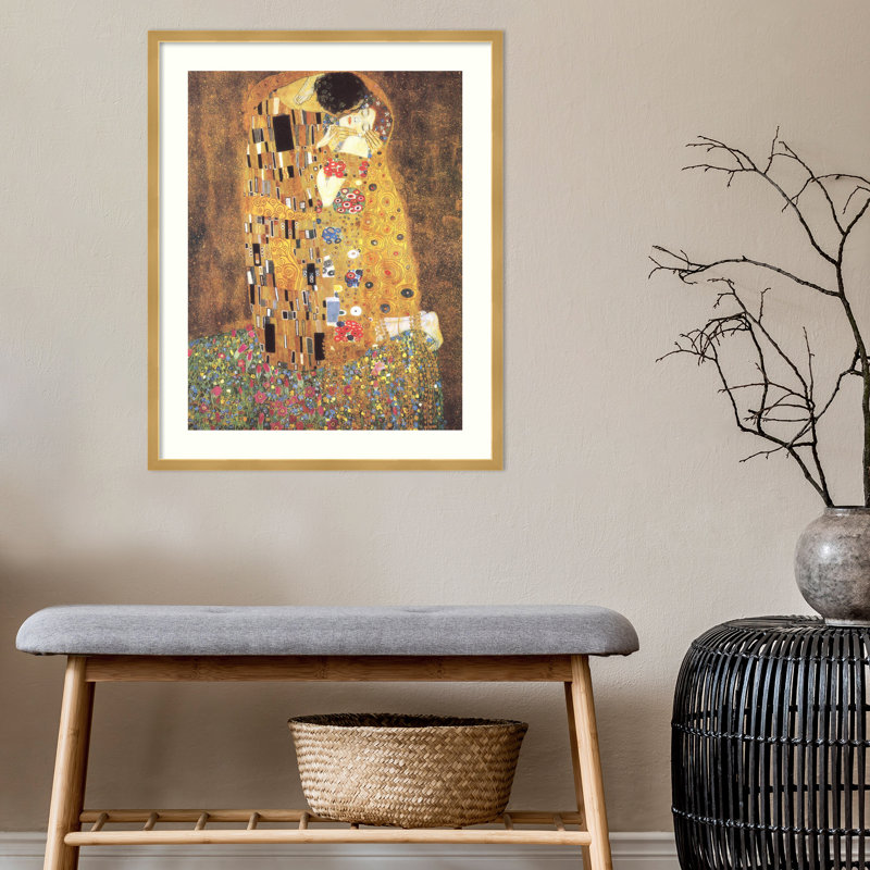 Le baiser (Le Baiser / Il Baccio), 1907 par Gustav Klimt - impression encadrée sur papier, H 18 po x l 15 po x P 0,75 po