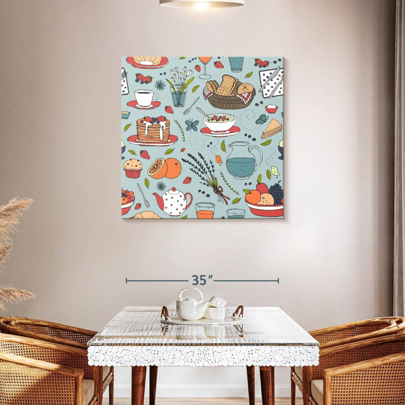 Senne Breakfast Food Pattern, 36" H x 36" W