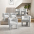 Chaise avec accoudoirs à dossier bas Braien