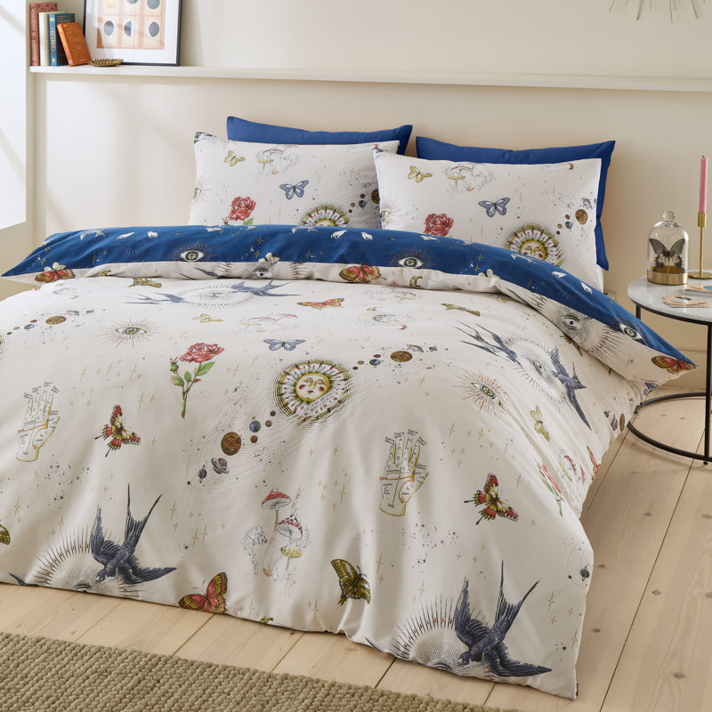 Cotton Blend Abstract Duvet Cover Set with Pillowcases, Single Duvet Cover + 1 Standard Pillowcase