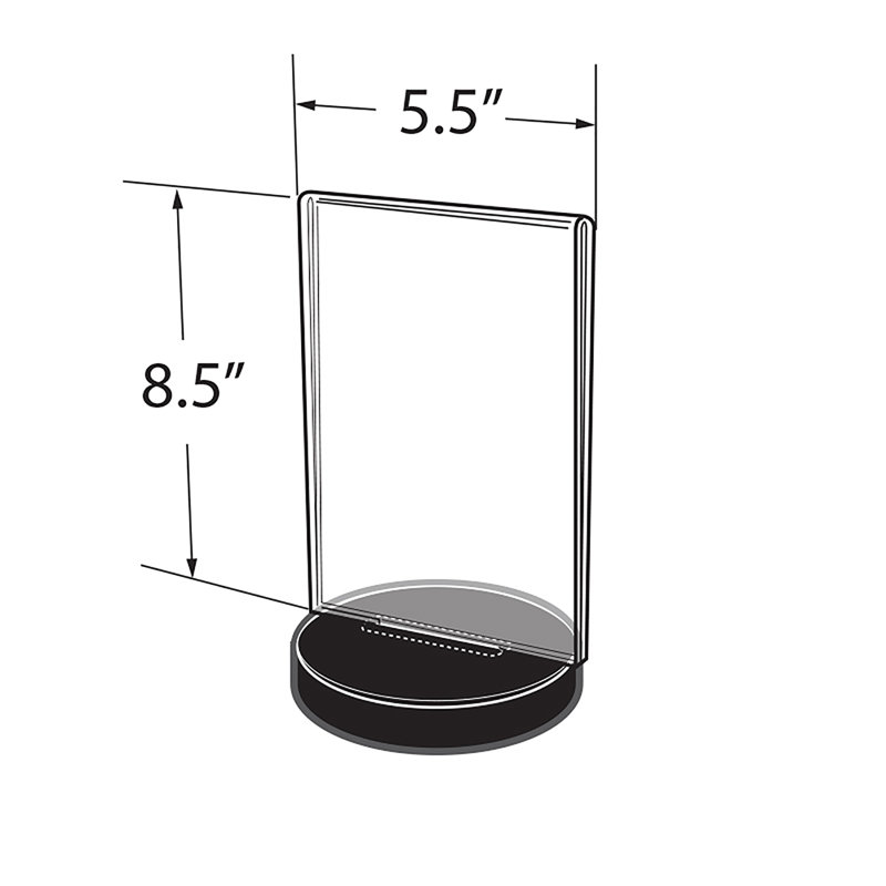 5.5"W x 8.5"H Vertical Frame on a Weighted Black Round Base, 10-Pack