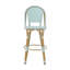 Ensemble de 2 tabourets de bar 29,5 po d'extérieur en rotin pe et aluminium français, finition bleu sarcelle clair et bambou-289101444