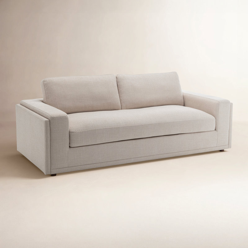 Essex 86.6” Wide Pillow Back Three-Seater Sofa, Beige