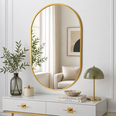 Metal Oval Mirror