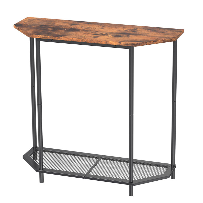 Small Entryway Table 2 Tier Half Moon Table With Metal Frame