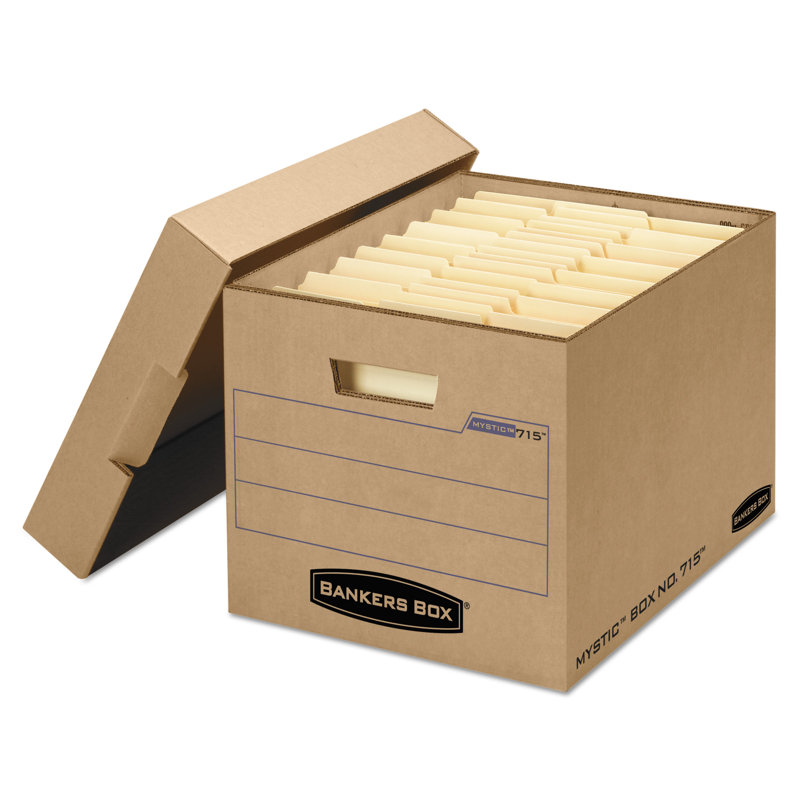 Brown Corrugated Fiberboard Stackable Storage Box with Lift-Off Lid