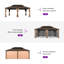 Pavillon de jardin extérieur en aluminium 14 pi x 20 pi avec toit double en acier galvanisé-123321244