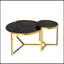 Ensemble de tables basses gigognes en verre avec pieds robustes-1426638463