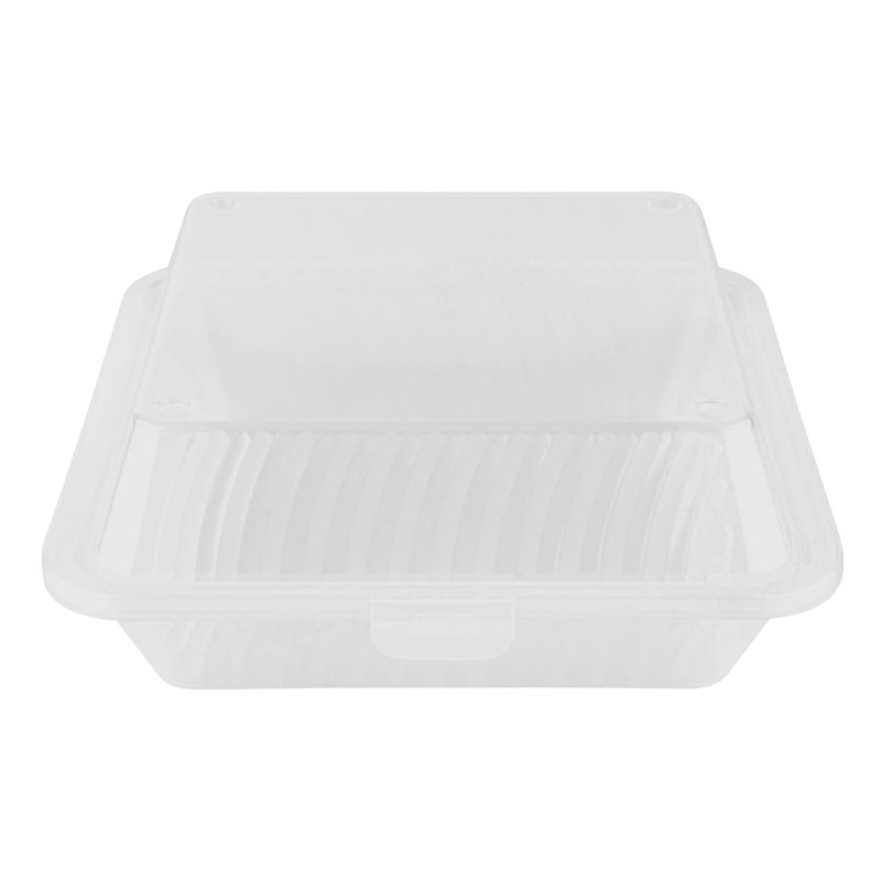 GET EC-10-1-CL Single Entree Take-Out Food Container, 9"x 9", (Set of 12), Clear