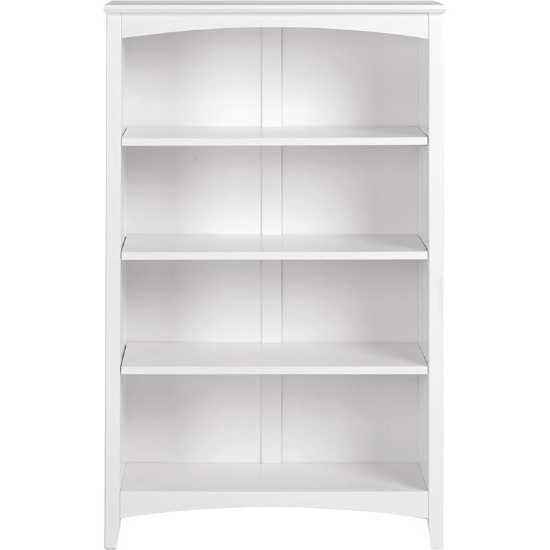 Shaker Style Bookcase, (4 SHelve) 48"H x 30"W x 9.5"D, White