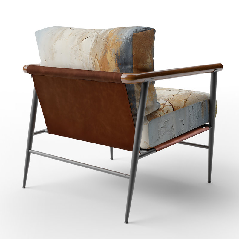 Fauteuil d'appoint rembourré beige, Noir