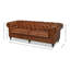 Canapé à accoudoirs roulés en cuir véritable 89 po Castered Chesterfield