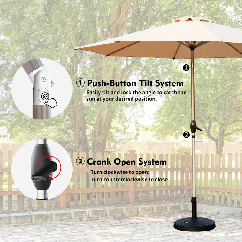 Parasol de table d'extérieur Victorien 10 pi - beige chaleur